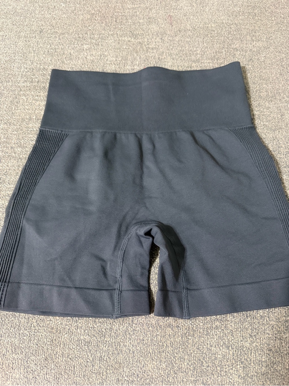 Amazon Women's High-Rise Black Ribbed Bike Shorts